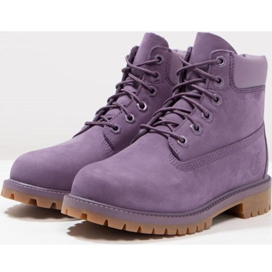 Back To School | Timber Timberland 6 Inch Premium Boot Youth Grape Leather Waterproof