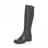 Long Boots And Riding Boots | Rieker Rieker Long Leather Riding Boot With Zip Z9591-00 Black