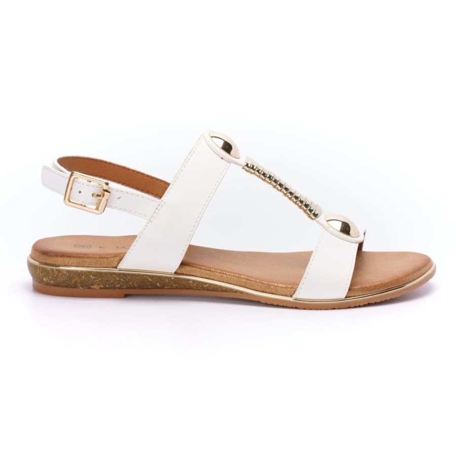 Ladies Styles | Lunar Lunar Renoir White T Bar Strap Sandal Jlh276Wt