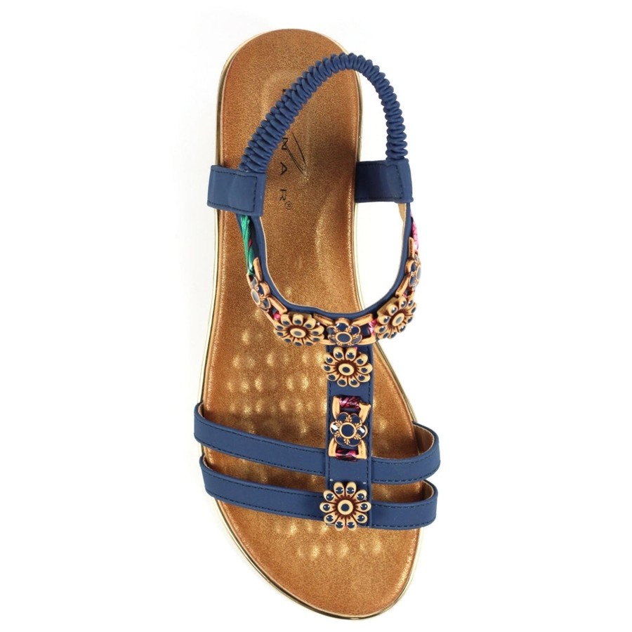 Ladies Styles | Lunar Lunar Wedge Sandal Frankie Navy Jlh435Bl