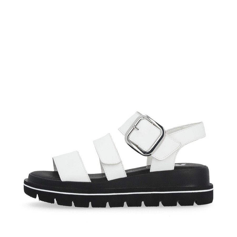 Ladies Styles | Rieker Rieker R-Evolution Chunky Wedge Sandal W1650-80 White