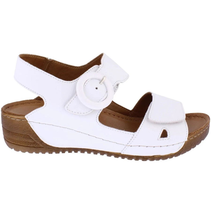 Ladies Styles | Adesso Adesso Lily White Soft Leather Sandal A7195