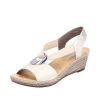 Ladies Styles | Rieker Rieker Women Smart Wedged Sandal 624H6-60 Cream