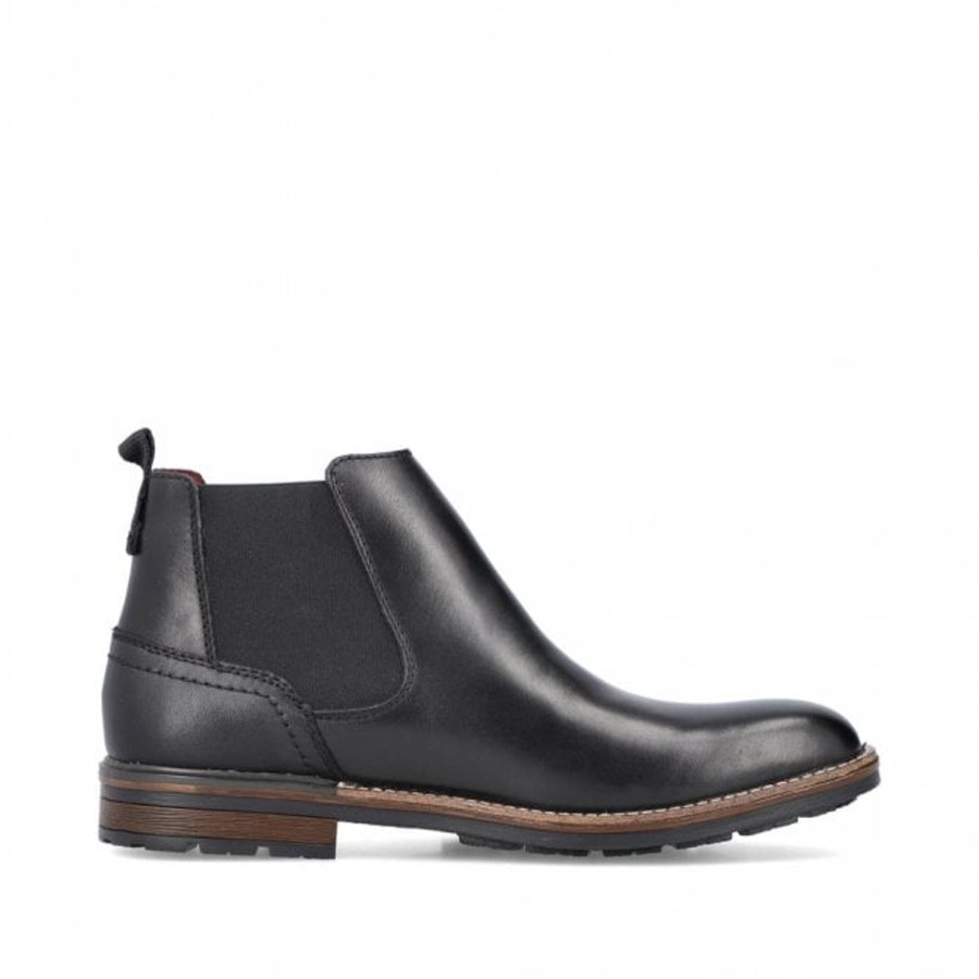 Men'S Boots | Rieker Rieker Men'Sblack Leather Boot 1360-00