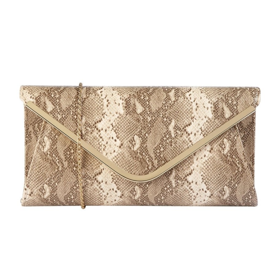 Wedding And Party Wear | Lotus Lotus Sommerton Natural Snake Occasion Wear Clutch Bag