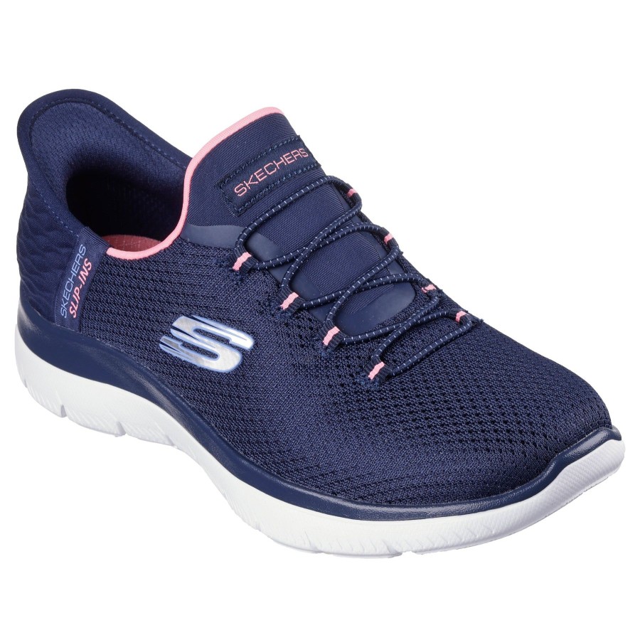 Shoes And Trainers | Skechers Skechers Slip-Ins Trainer Shoe 150123 Nvpk Navy Summits-Diamond Dream