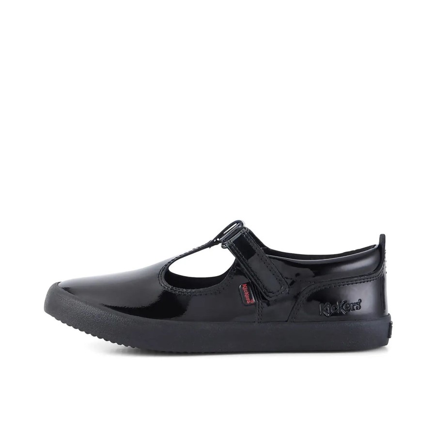 Kickers | Kickers Kickerjunior Girls Karico T Vel Black Pat Leather School Shoekarico T Vel