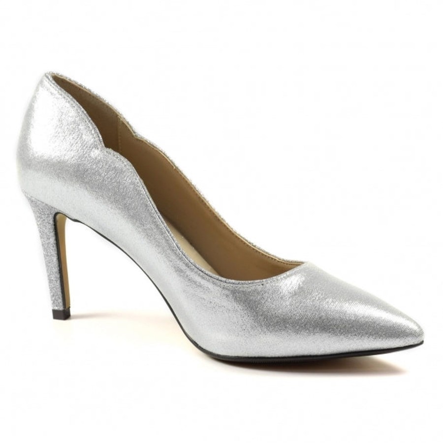 Wedding And Party Wear | Lunar Lunar Nigella Occasion Wear Silver Court Shoe Flro41