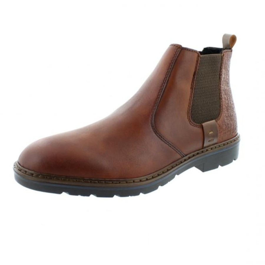 Men'S Formal And Work Shoes | Rieker Rieker Chelsea Boot Brown Pull On F3553