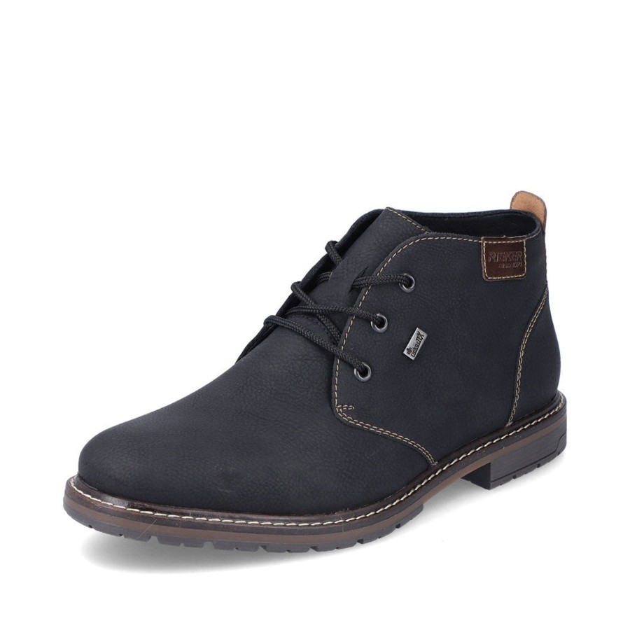 Men'S Styles | Rieker Rieker Men'S Ankle Boot With Lace 13739-00 Black