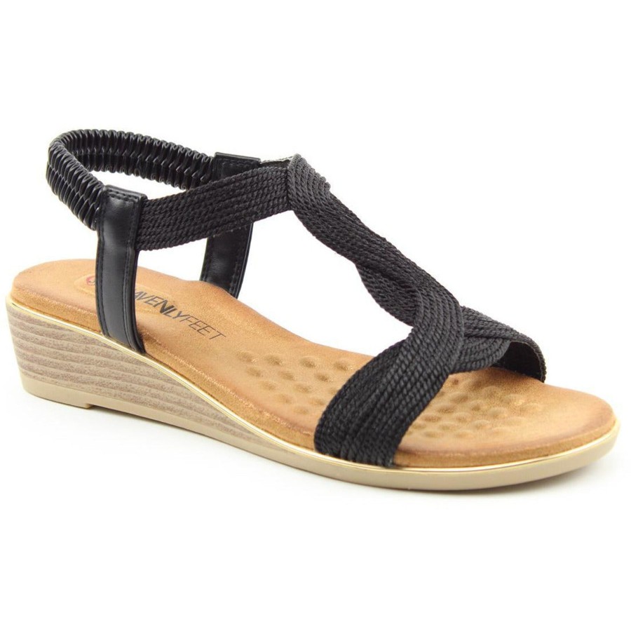 Sandals And Toe-Posts | Heavenly Feet Heavenly Feet Sandal Marisol Black