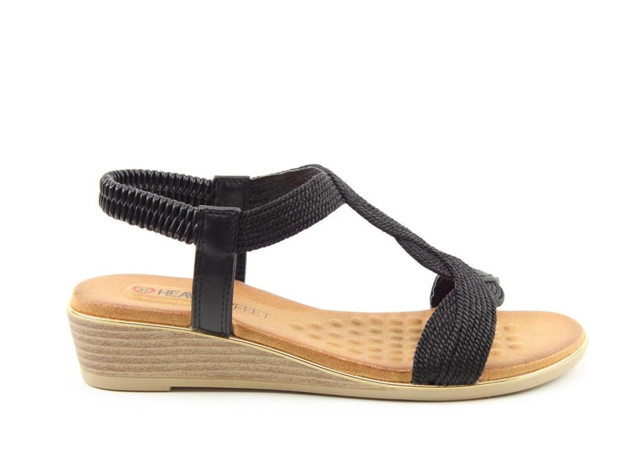 Sandals And Toe-Posts | Heavenly Feet Heavenly Feet Sandal Marisol Black