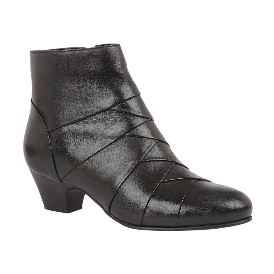 Ankle Boots & Hikers | Lotus Lotus Ankle Boot Tara Black Leather With Zip