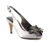 Lunar Occasion Wear And Bags | Lunar Lunar Occasion Wear Ankara Dark Grey Slingback Peep Toe Shoe Flr039