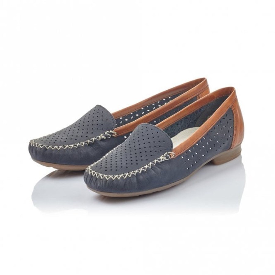 Shoes And Trainers | Rieker Rieker Casual Shoe Slip-On Loafer Style 40086-14 Navy