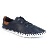 Ladies Styles | Lunar Lunar Plimsoll St Ives Navy Fle030Bl Soft Leather Elasticated Lace