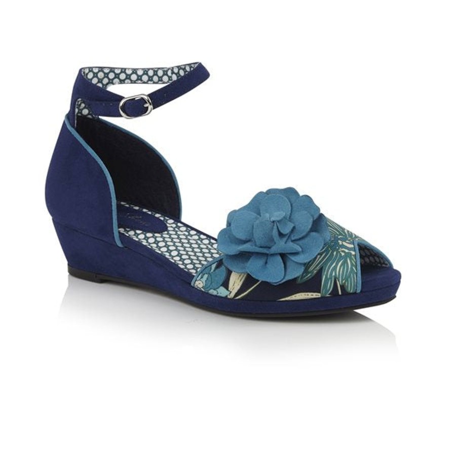 Wedding And Party Wear | Ruby Ruby Shoo Sandal Phyllis Blue Matching Santiago Style Bag Available