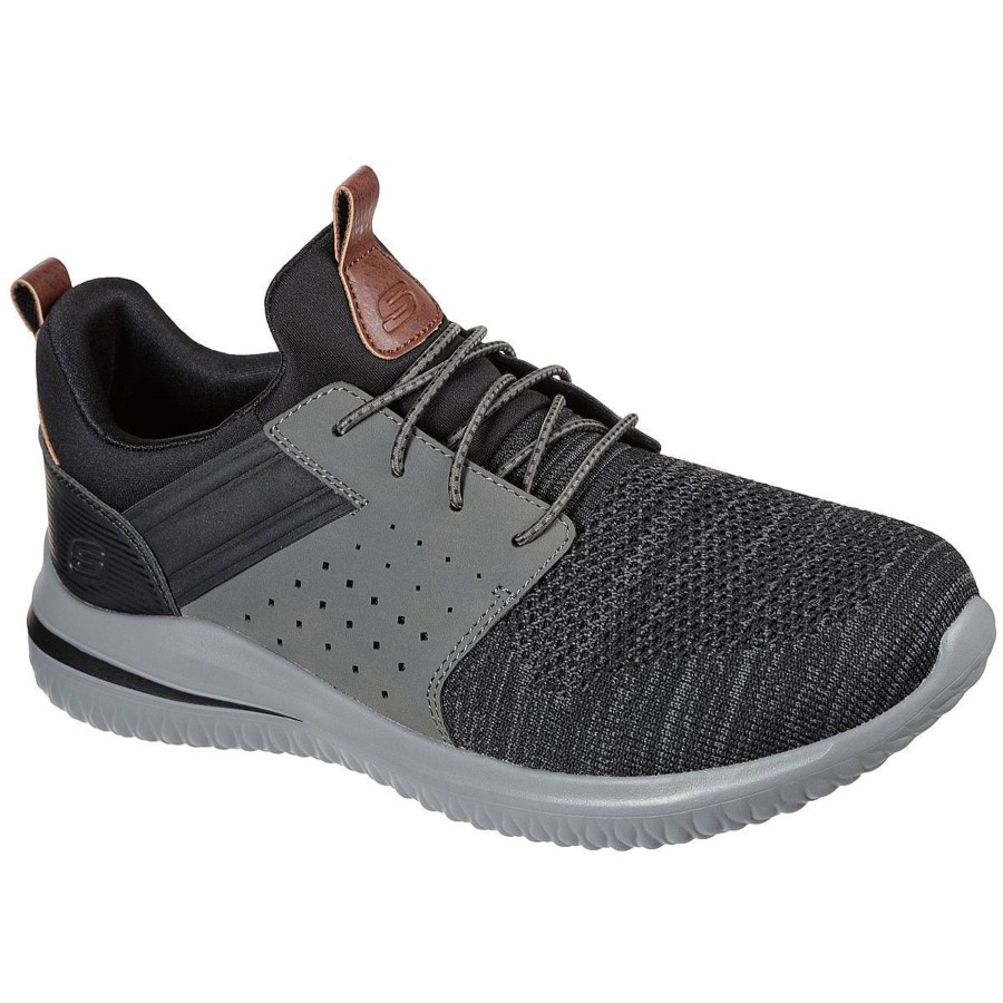 Men'S Trainers | Skechers Skechers Mens Trainer Delson210238Bkgy Black/Grey