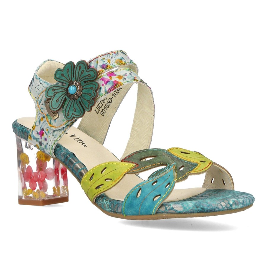 Ladies Styles | Laurav Laura Vita Lucieo 103 Turquoise Touch Fastening Bar Sandal