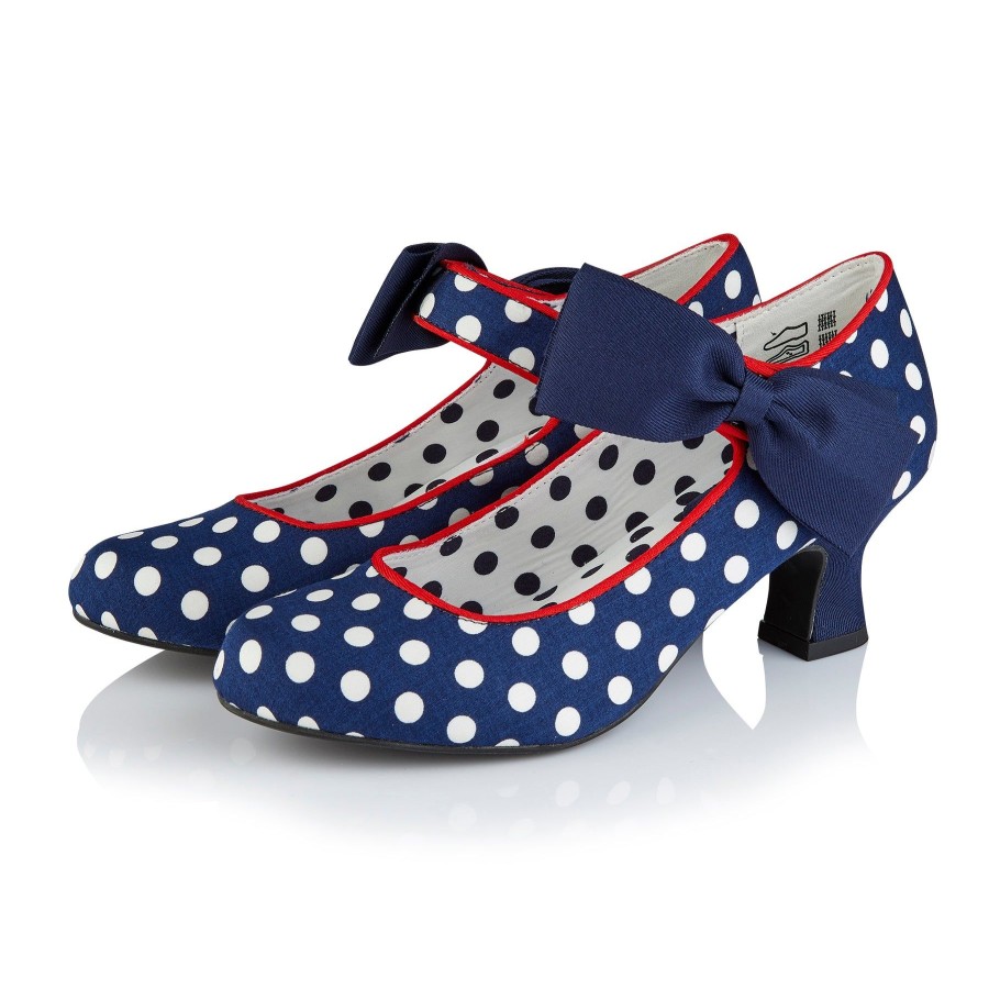 Wedding And Party Wear | Ruby Ruby Shoo Court Shoe Trixie Navy Spots