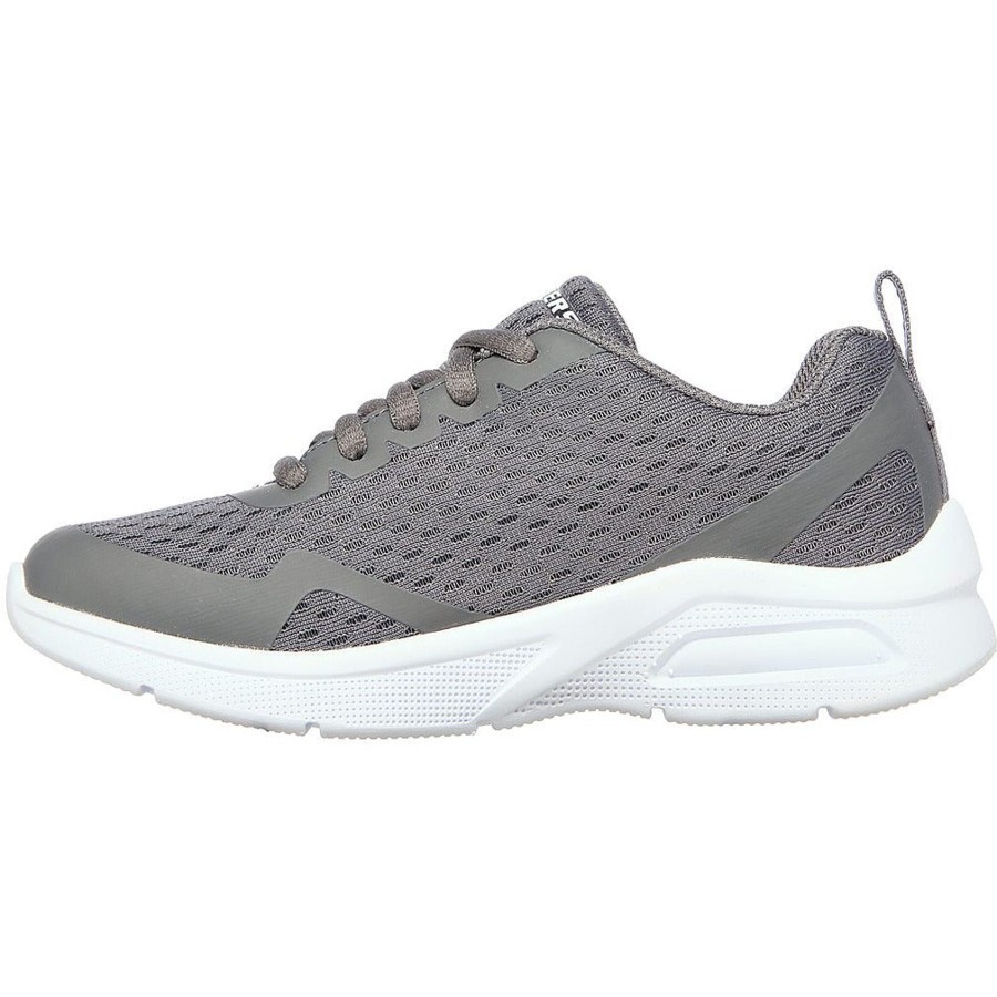 Shoes And Trainers | Skechers Skechers Air-Cushioned Youths Trainer With Lace 403774 Charcoal