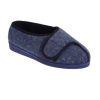 Ladies Slippers | Marlows Comfylux Helen Extra Wide Fitting Slipper Touch Easy Fastening For Cosy Feet