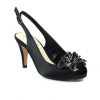 Wedding And Party Wear | Lunar Lunar Ankara Occasion Wear Black Peep Toe Slingback Shoe Flr039