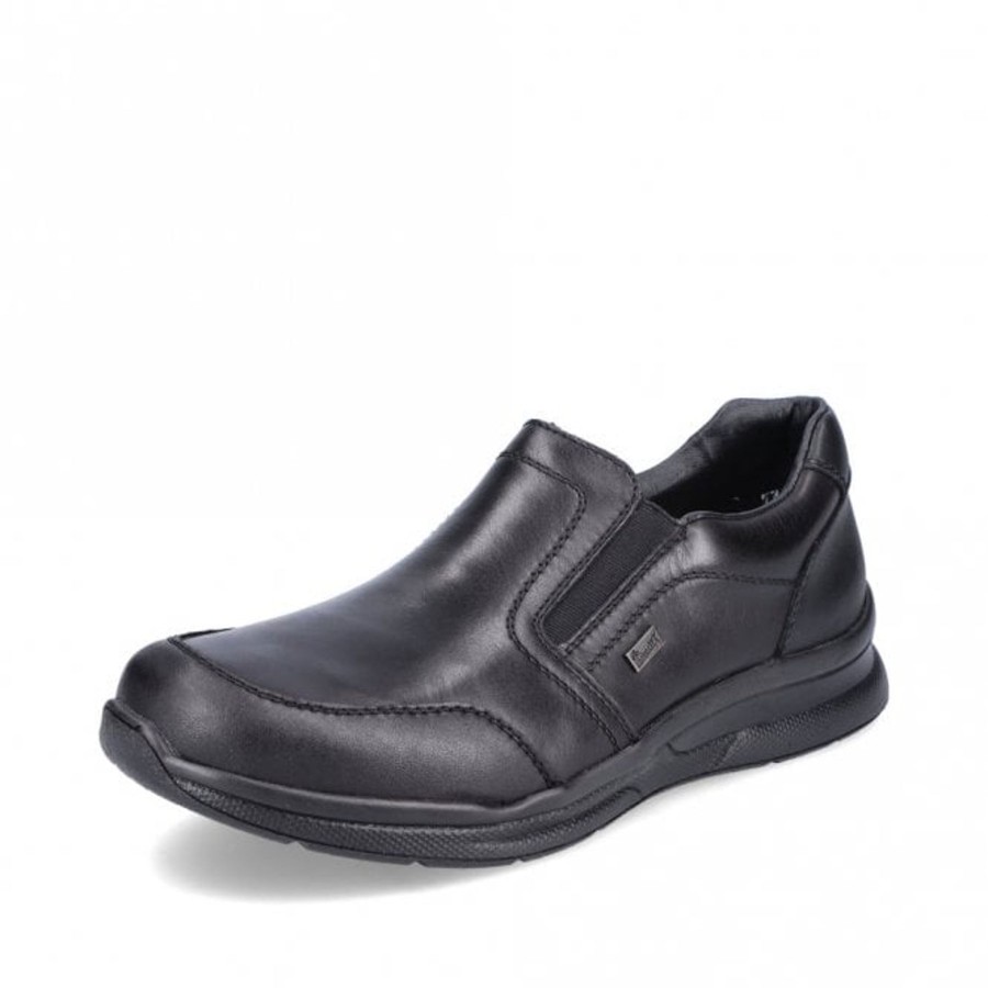 Men'S Formal And Work Shoes | Rieker Rieker Men'S Shoe14850-00 Leather Black Slip-On