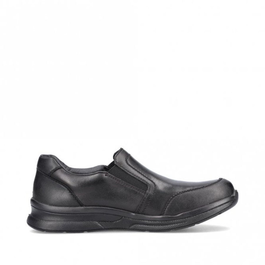 Men'S Formal And Work Shoes | Rieker Rieker Men'S Shoe14850-00 Leather Black Slip-On